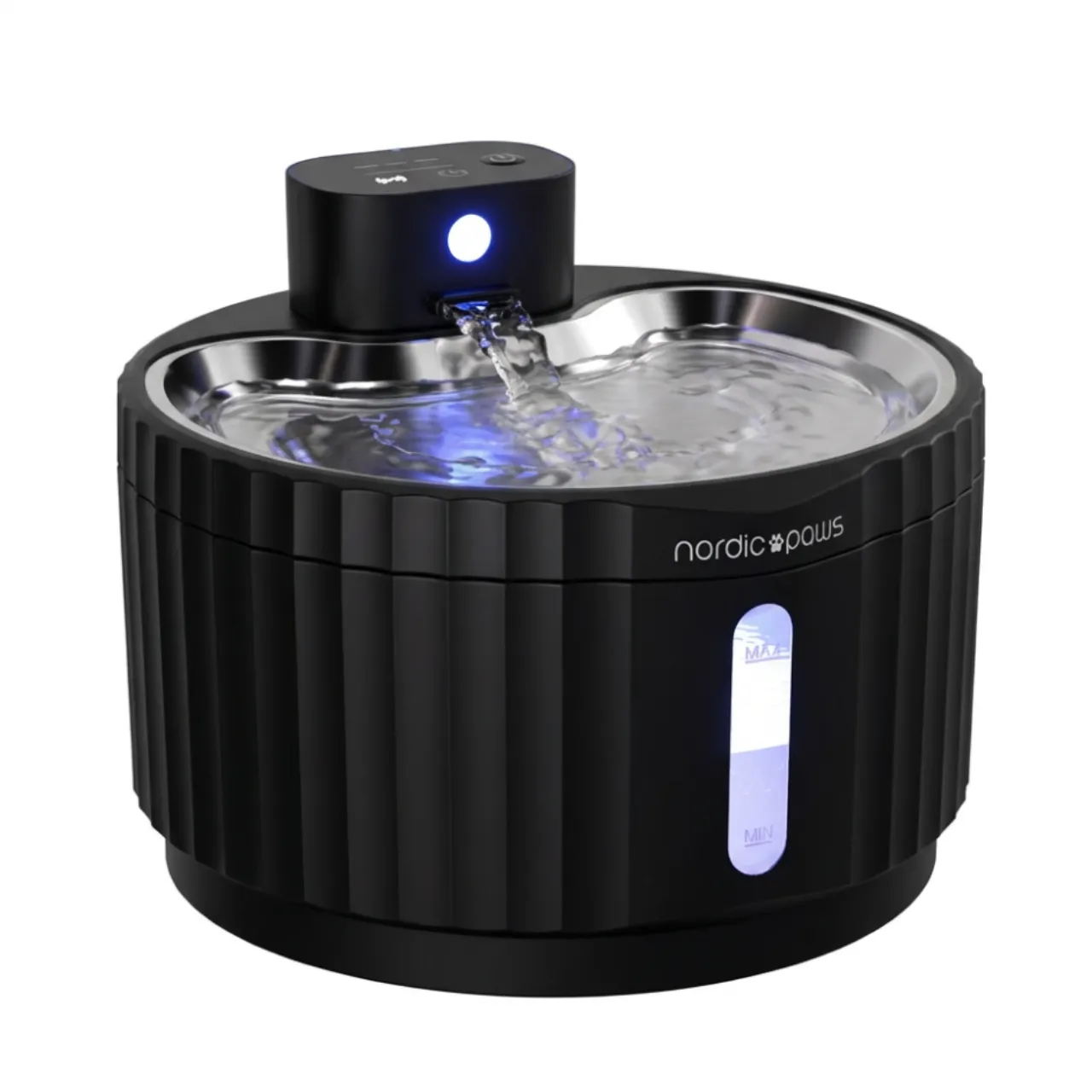 Nordic Paws Glacia trådløs vandfontæne sort 2,8 L
